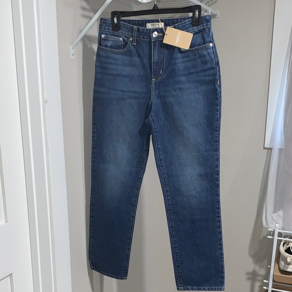 Women's Blue Straight-Leg Jeans
